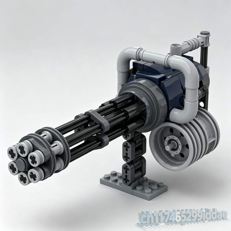 Science Diy Model - 141Parts Minigun Rotary Cannon MOC Creative