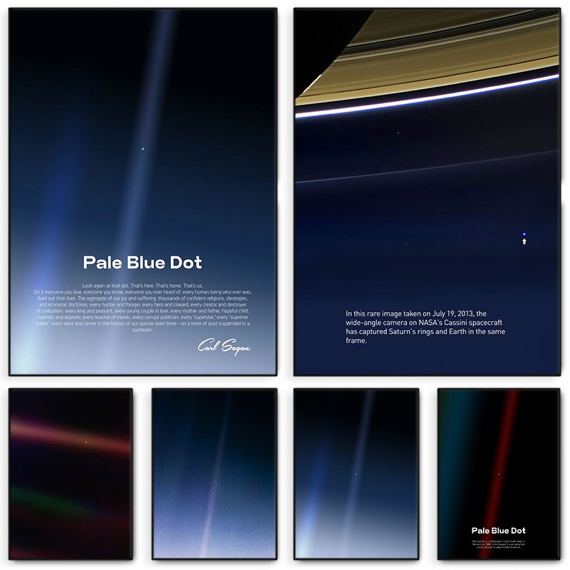 Star Map Poster - Pale Blue Dot Print Poster Voyager