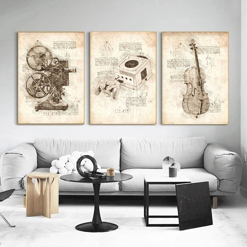 Vintage Abstract Da Vinci Insp - Star Map Poster 评论和价格