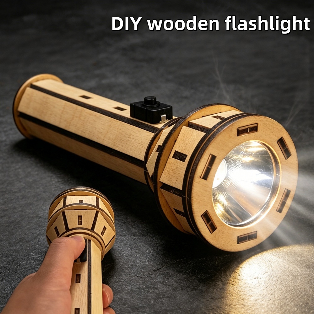 Wooden DIY Flashlight Puzzle K - Science Project 评论和价格