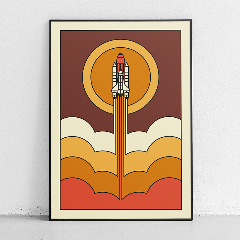 Retro Abstract Space Shuttle S - Star Map Poster 评论和价格