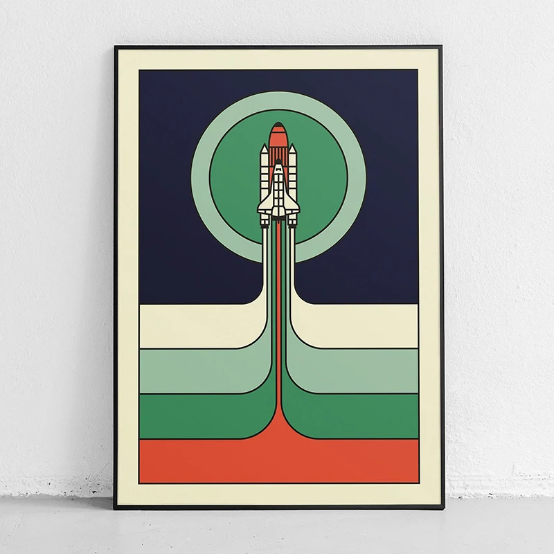 Retro Abstract Space Shuttle S - Star Map Poster 评论和价格