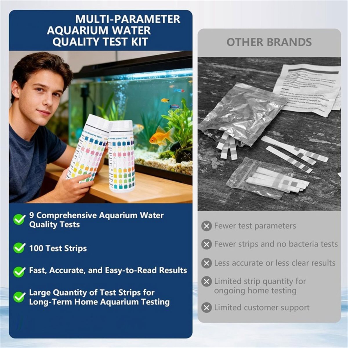 HGHO 9 in 1 Aquarium Test Stri - Ph Strip Test 评论和价格