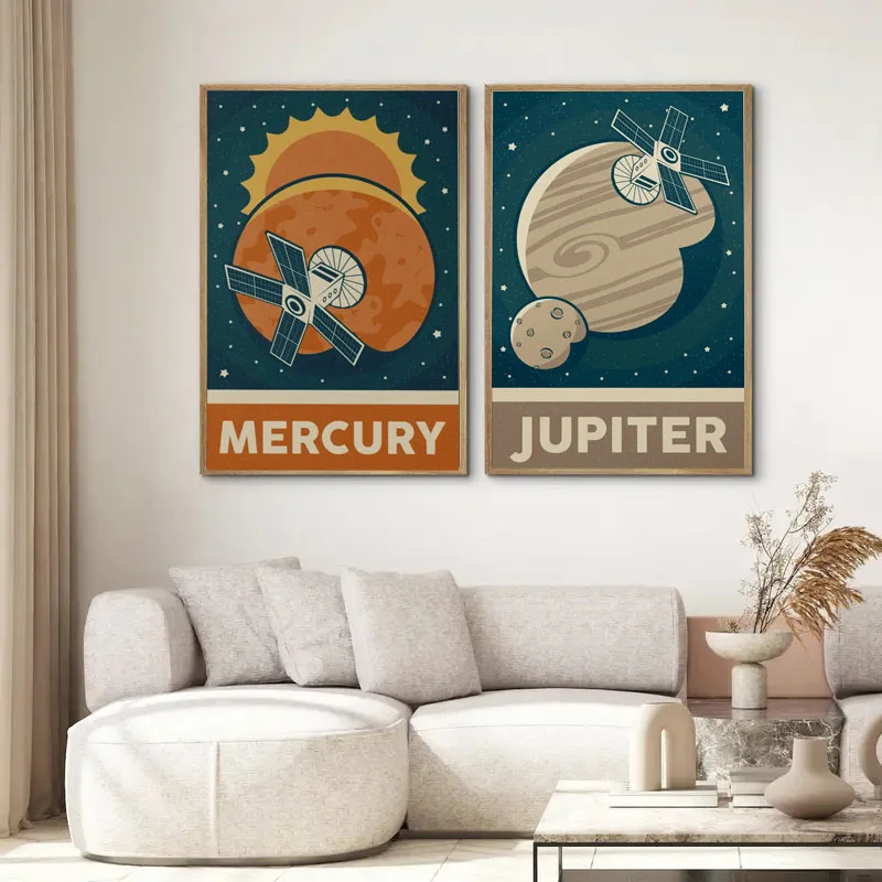 1pc Retro Solar System Planet  - Star Map Poster 评论和价格