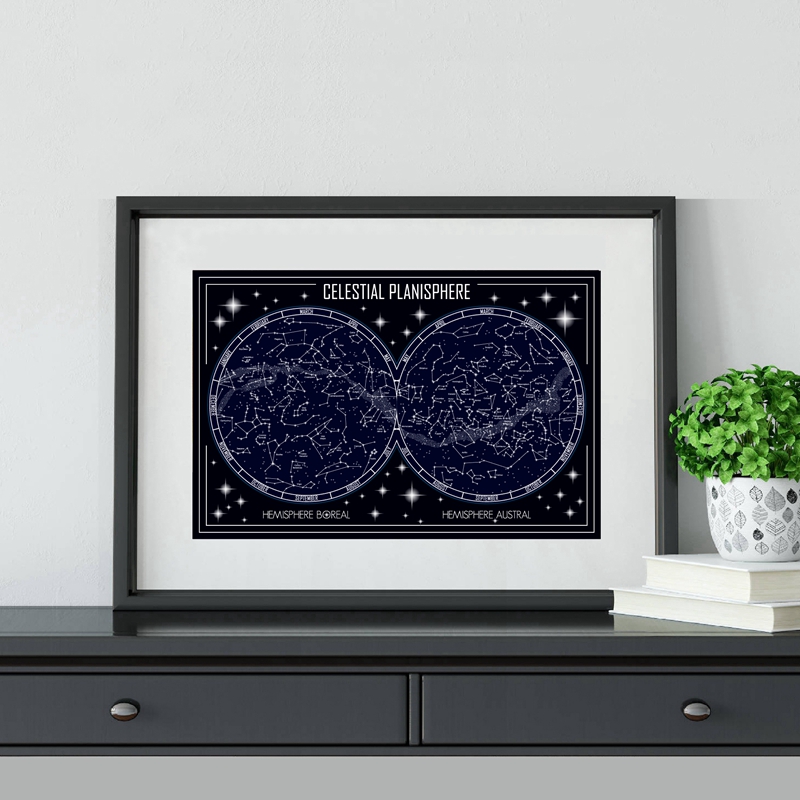 Celestial Planisphere Map Canv - Star Map Poster 评论和价格